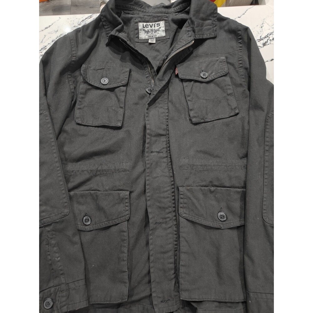 Levi's Strauss Men's Black Utility Field Jacket Size XL Heavyweight Lined Sleeve